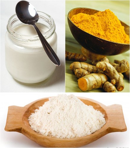 Nghệ, bột gạo và sữa chua có thể giúp bạn trị mụn và làm đẹp da sau sinh rất tốt